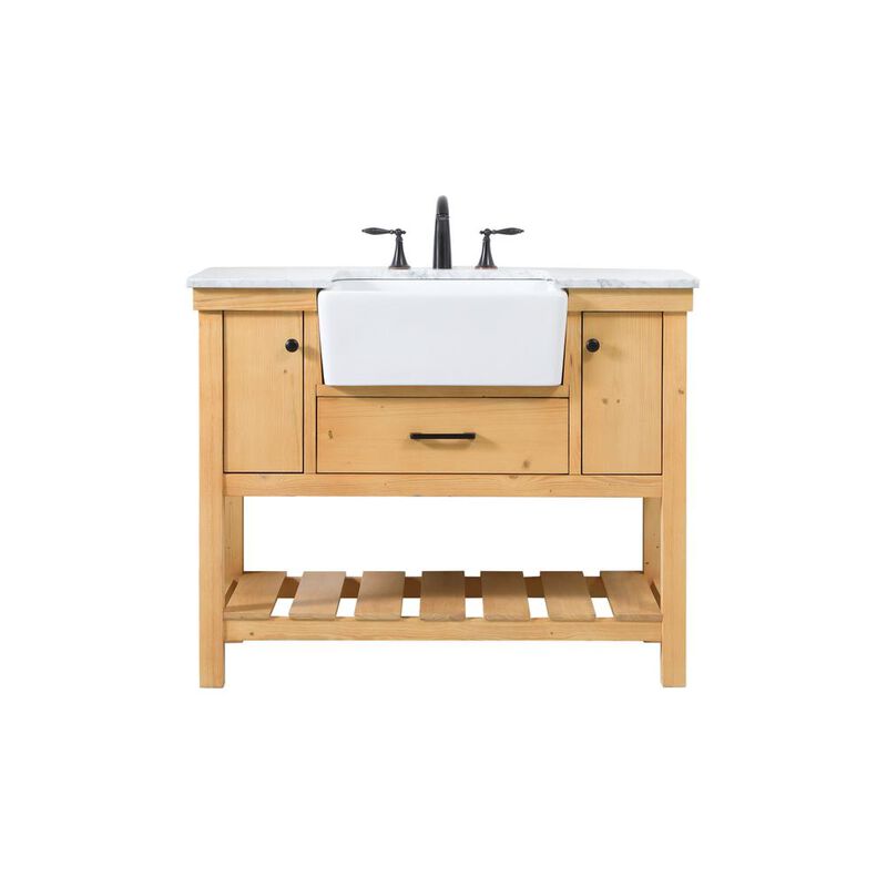 Elegant Kitchen and Bath 42 inch Single bathroom vanity in natural wood