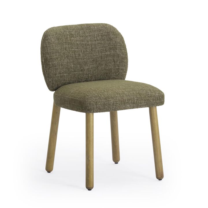 Tov Furniture Foxy Olive Green Textured Fabric Dining Chair