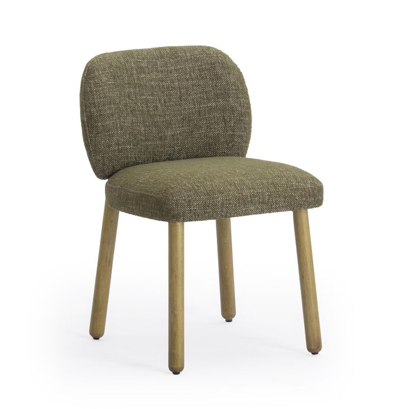 Tov Furniture Foxy Olive Green Textured Fabric Dining Chair image number 0