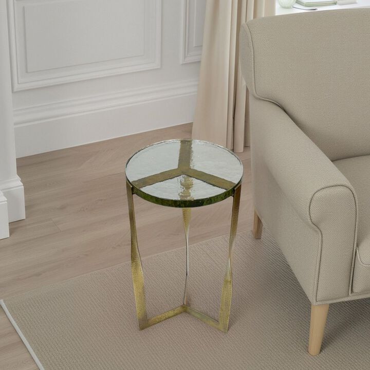 Carolina Chair & Table Castella Round Side Table - Brass