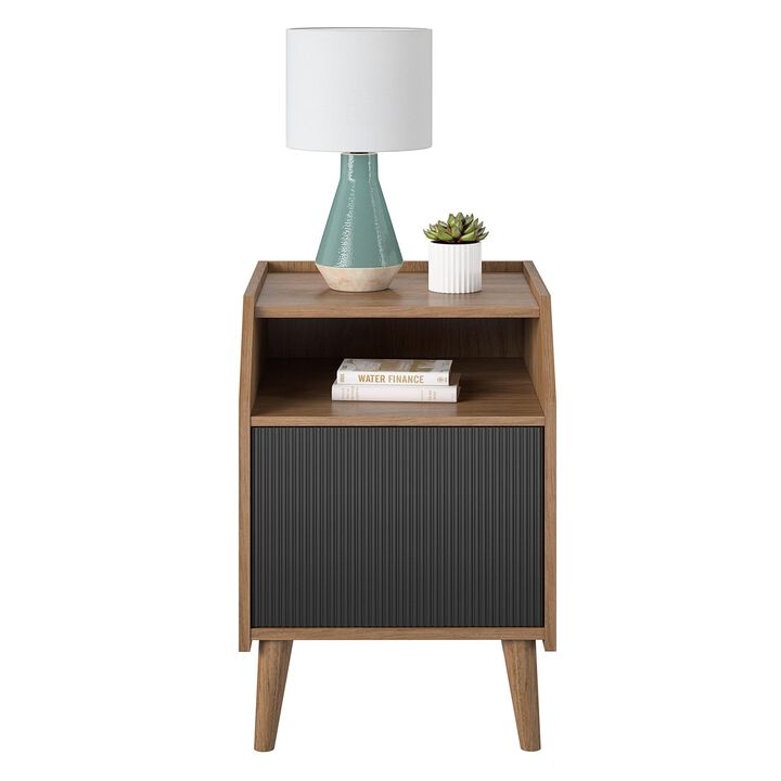 Magnolia End Table, Walnut/Black