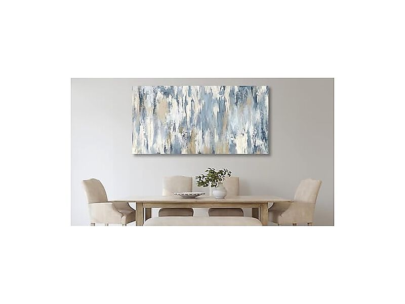 Large Abstract Wall Art Gray Blue Beige Canvas Living Room Contemporary Decor image number 3