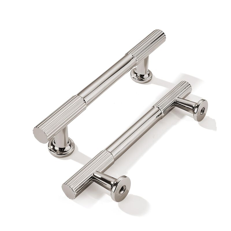 khtumeware 4 Inch(102mm) Hole Center 10 Pack Polished Nickel Cabinet Pulls Heavy Duty Soild Kitchen Drawer Handles Cabinet Hardw