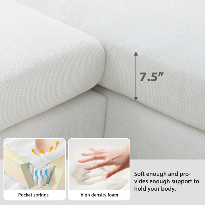 Merax Modern L-shaped Oversized Sectional Sofa.