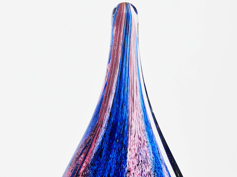 Hand Blown Abstract Hollow Tear Drop Sommerso Art Glass Sculpture