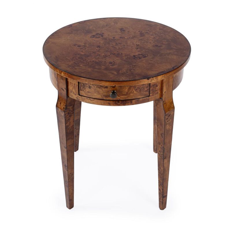 Butler Specialty Archer 1 Drawer Burl Side Table, Light Brown image number 6