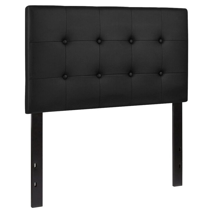 Flash Furniture Tufted Upholstered Twin Size Headboard in Black Vinyl
