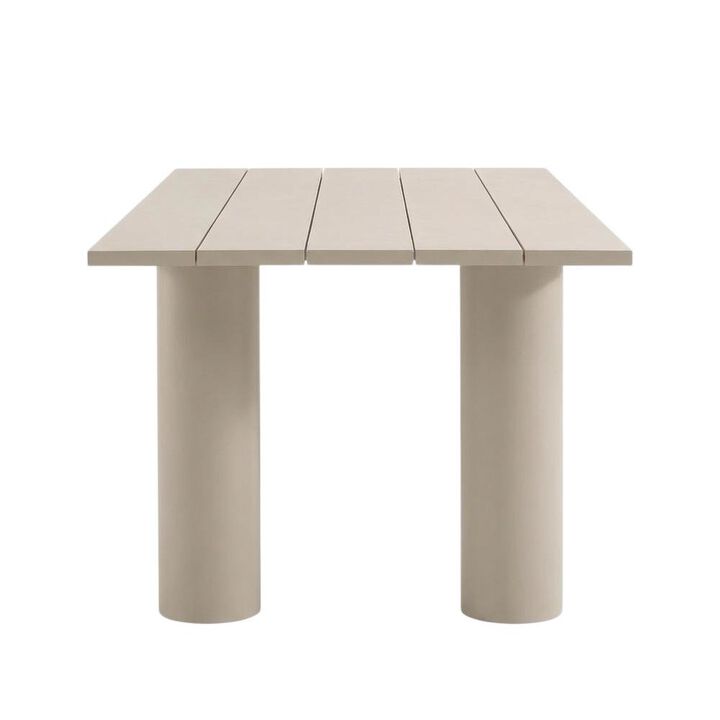 Outdoor Patio Dining Table, Aluminum Top, Rectangular Design, Outdoor Use