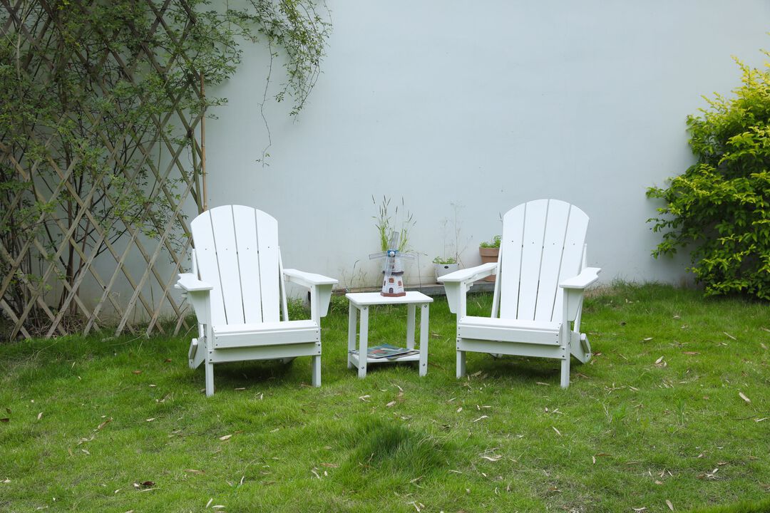 Hivvago Folding Adirondack Chair Set with Side Table
