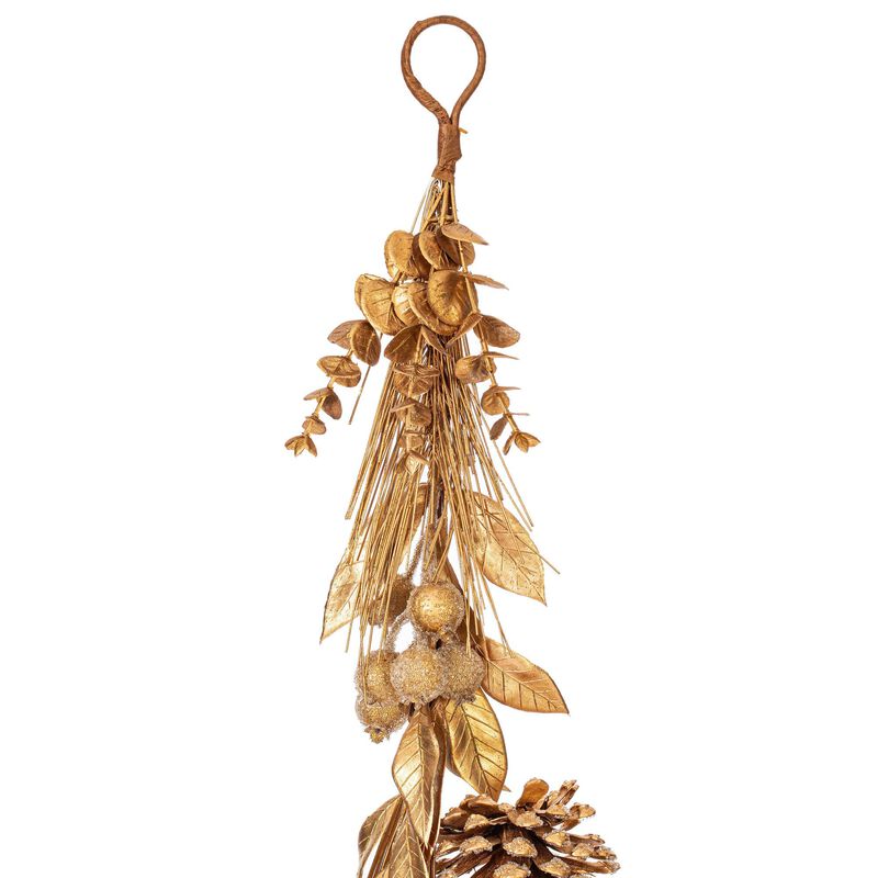 Vickerman 6&rsquo; Gold Artificial Pinecone Needle Berry Garland, Unlit image number 2
