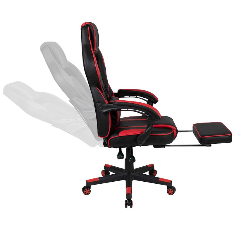 Flash Furniture Red Gaming Desk/Headphone Hook & Red Reclining Back/Arms Gaming Chair image number 5