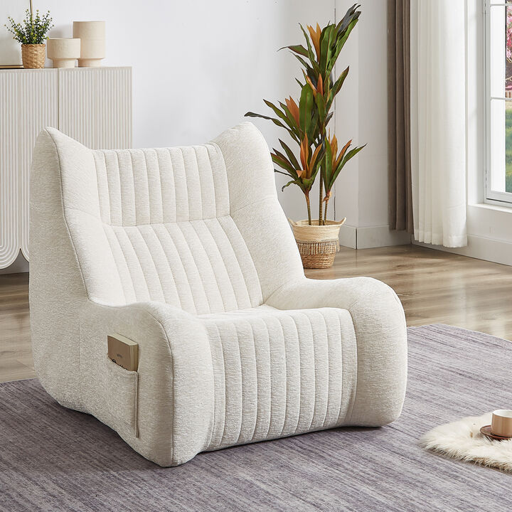 GOODSILO Oversized Bean Bag Chair with Armrests - Comfy Floor Lounger for Adults in Soft Chenille Fabric, Ergonomic Support, No Assembly Required