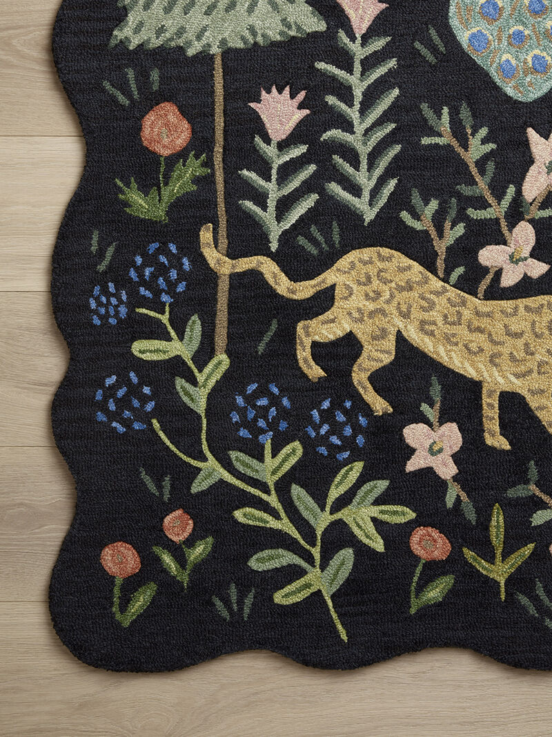 Silhouette SIH-03 Black 18" x 18" Sample Rug by Rifle Paper Co.