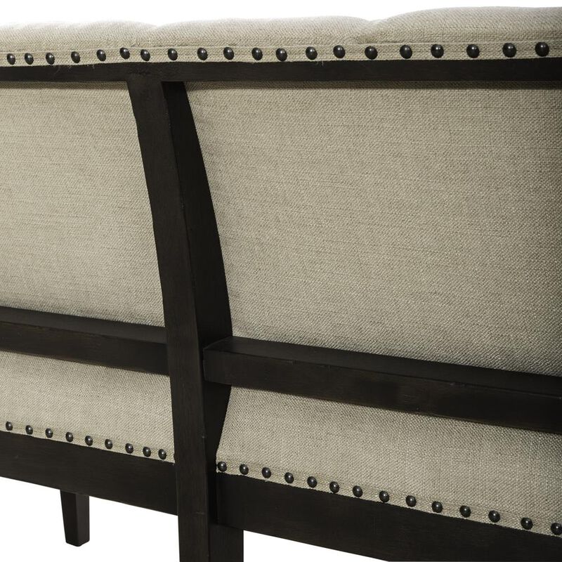 Liberty Furniture Americana Farmhouse Upholstered Shelter Dining Bench- Black in Dusty Taupe image number 4