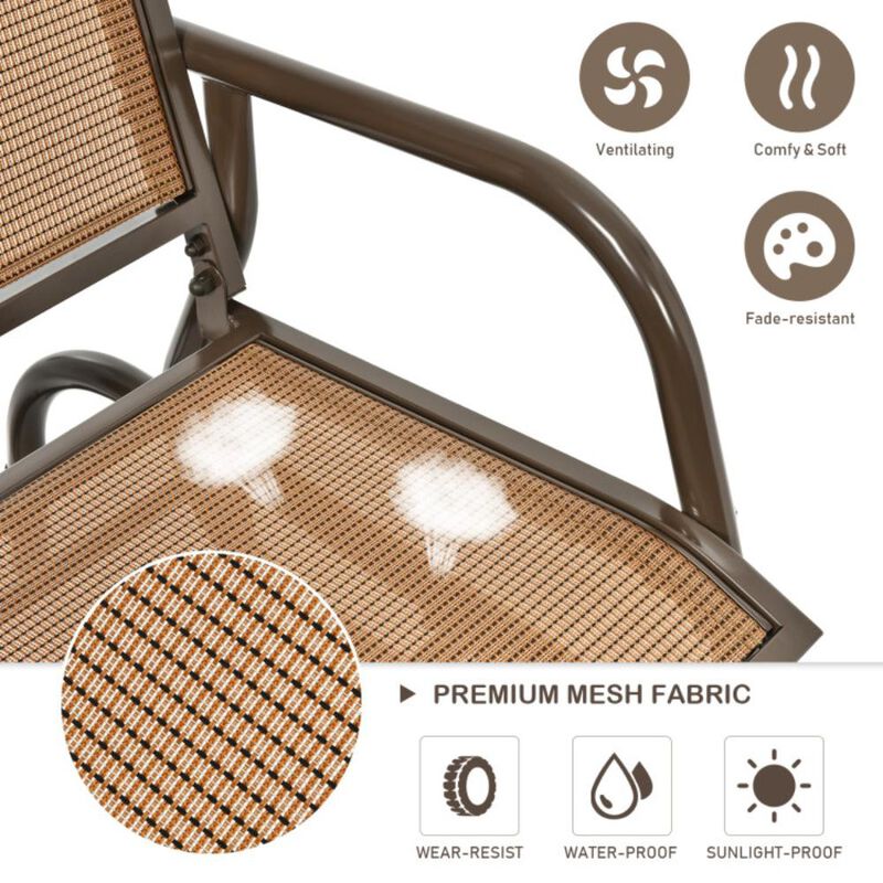 Hivvago Outdoor Single Swing Glider Rocking Chair with Armrest