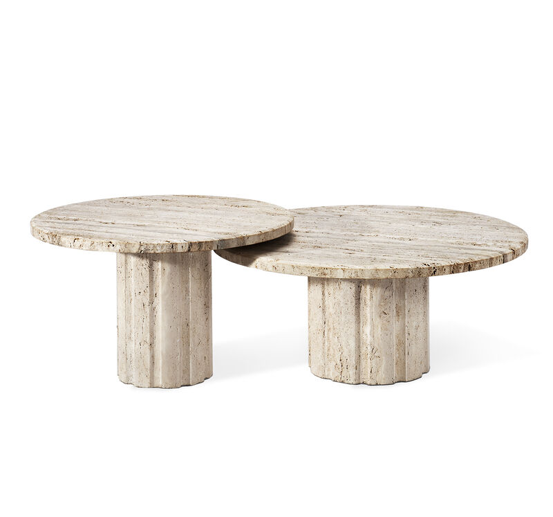 Amerigo Cocktail Table Set - Travertine