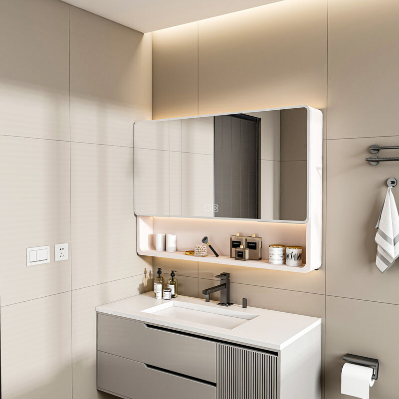 ELEMENT ACE Smart LED Mirror Cabinet with Defogging and Adjustable Lighting for Modern Bathroom Storage and Organization image number 3