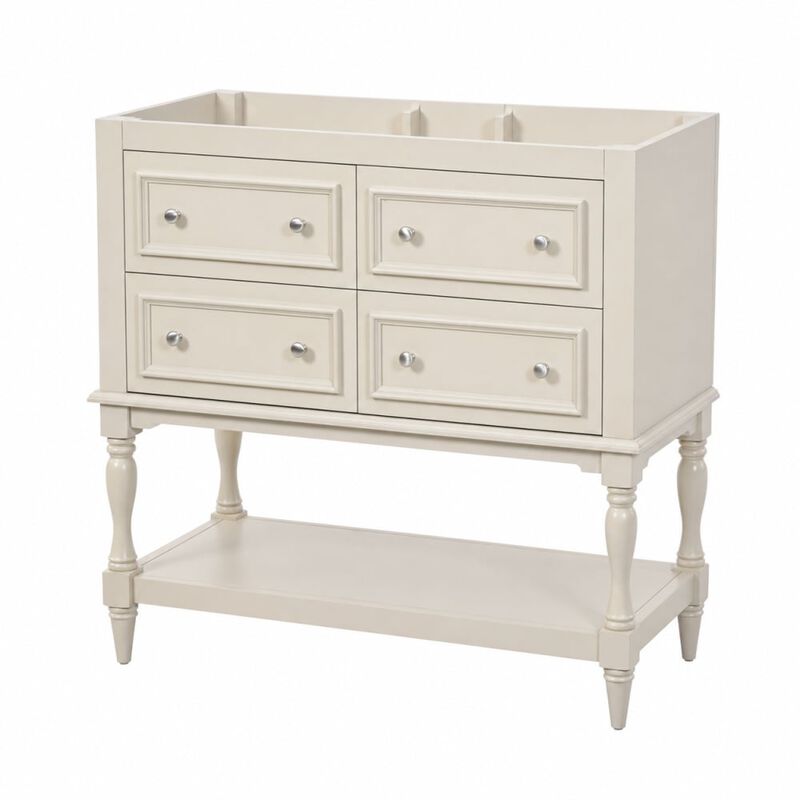 ELEMENT ACE Free Standing 36-Inch Bathroom Vanity Cabinet with 4 Drawers, Solid Wood Frame, MDF Build for Bathroom Storage image number 0