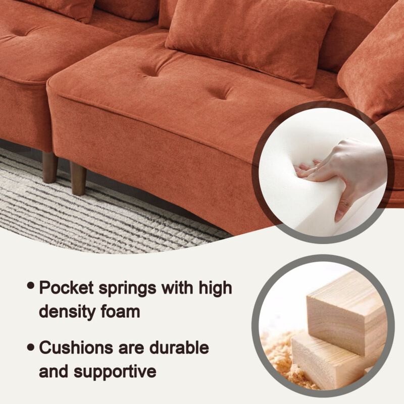 Wipelt Comfortable Deep-Seated Sectional Sofa image number 3