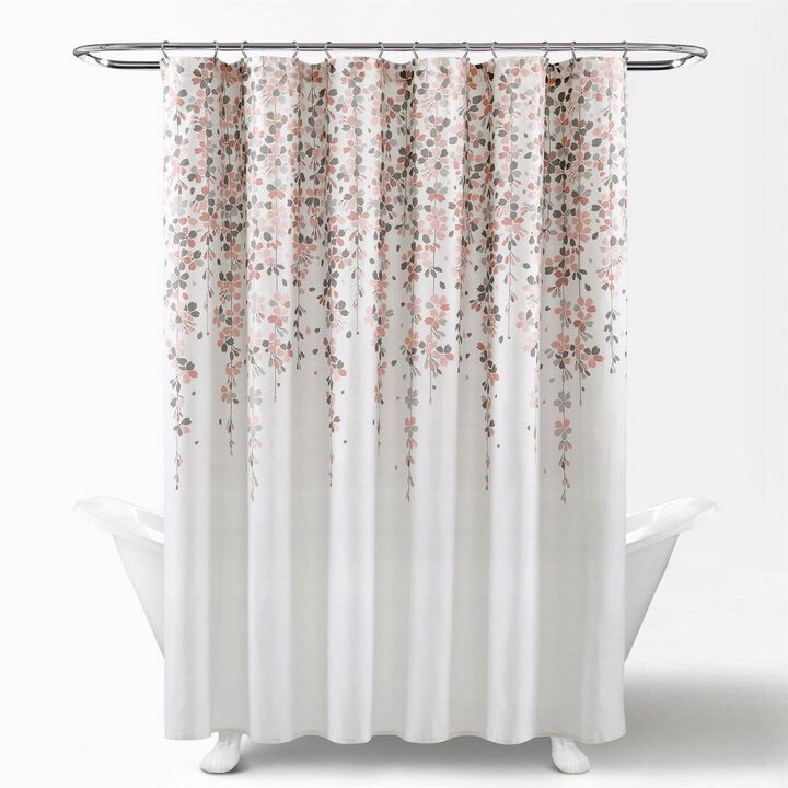 Modern Floral Vines Shower Curtain – Elegant Flower Print, Machine-Washable & Fade-Resistant