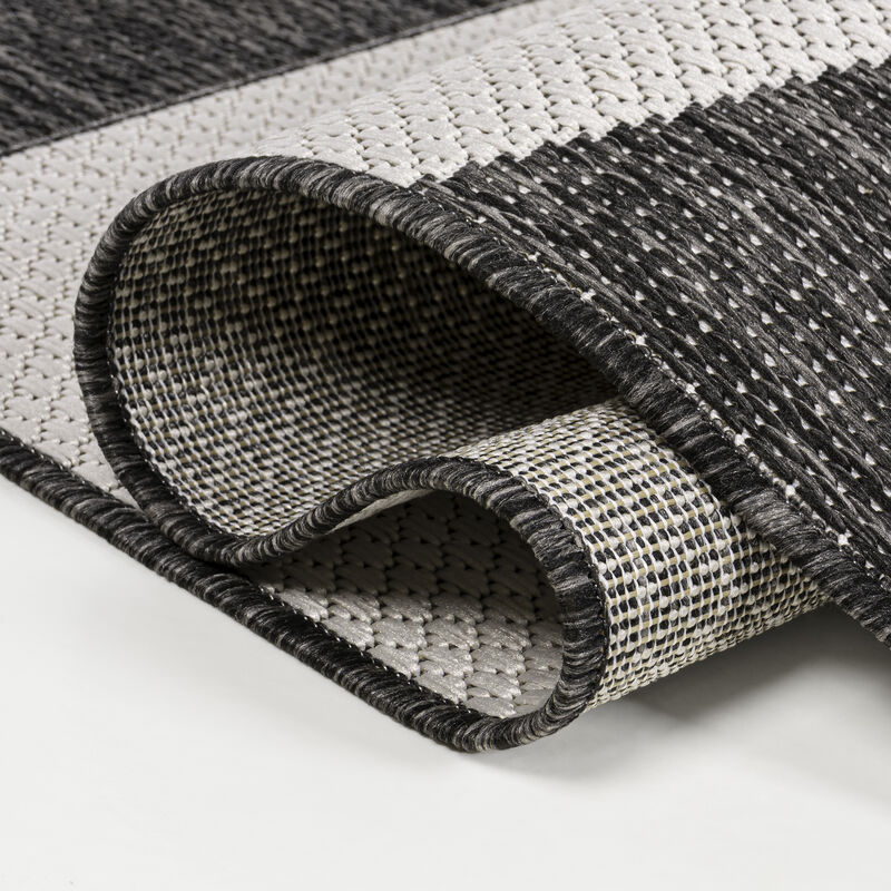 Lucian Modern Geometric Abstract Two-Tone Indoor/Outdoor Area Rug