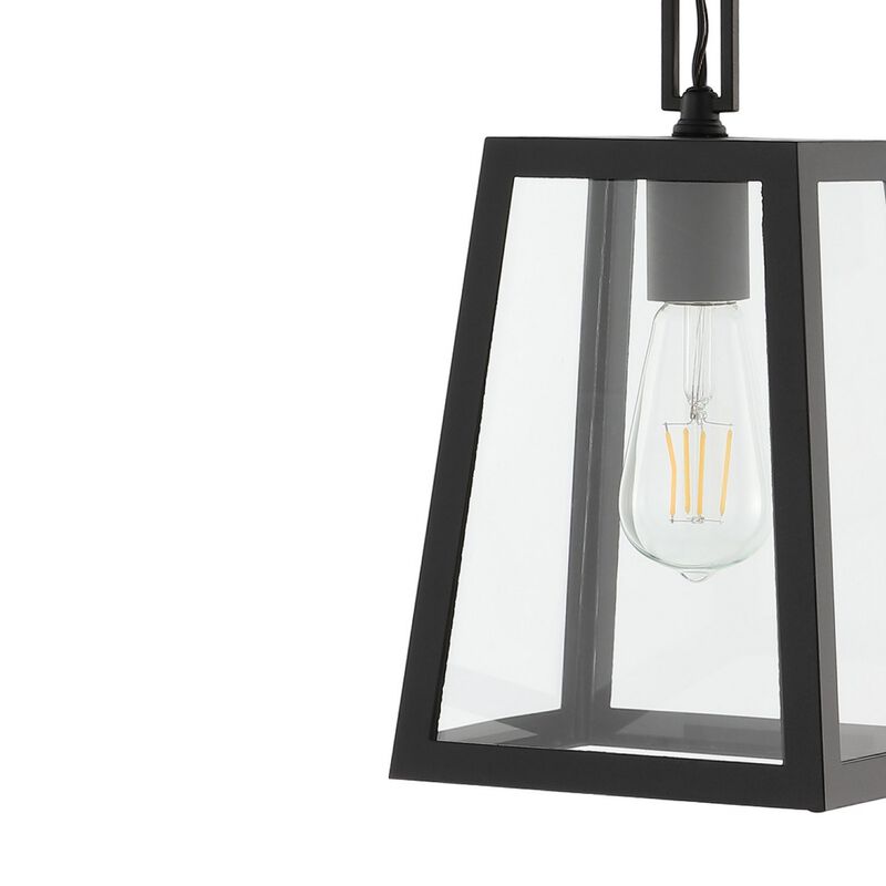 Glendale 6.75" 1-Light Farmhouse Industrial Iron/Glass Outdoor LED Pendant