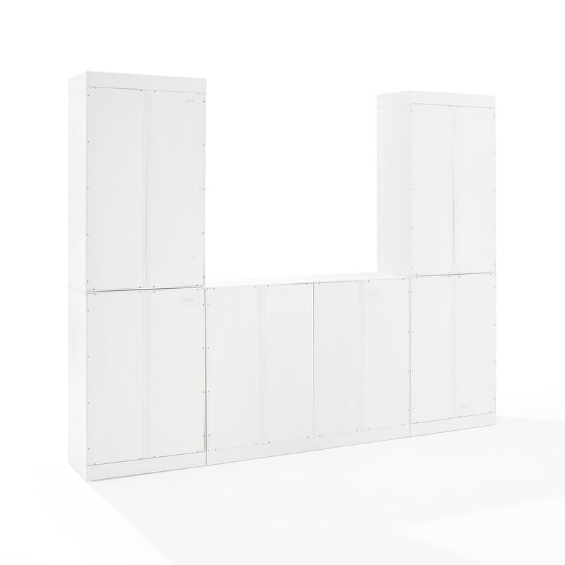 Crosley Furniture Stanton 3Pc Sideboard And Glass Door Pantry Set White - Sideboard & 2 Pantries