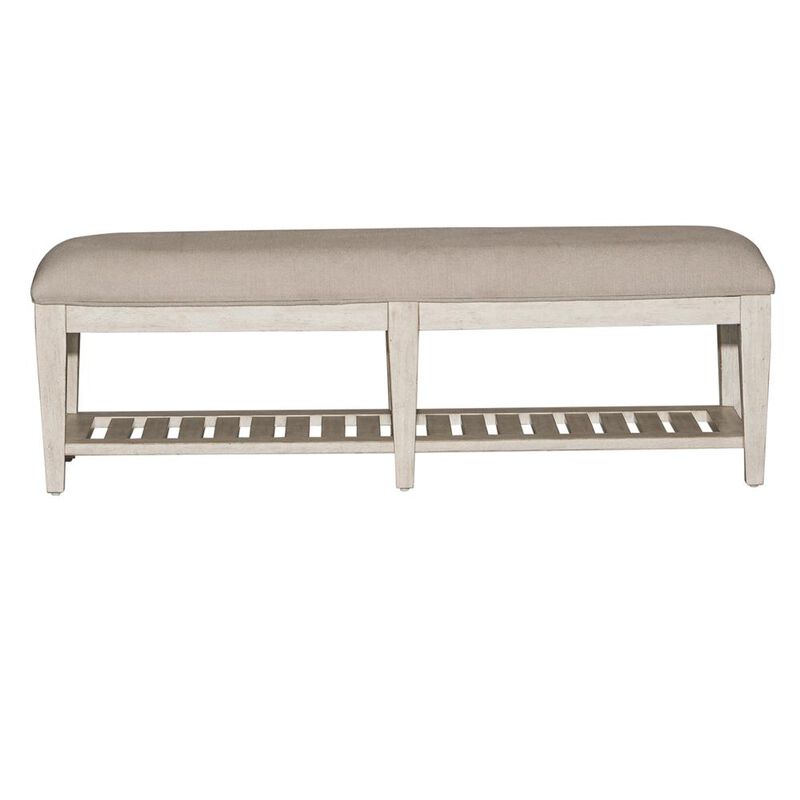 Liberty Furniture Heartland Bed Bench in Antique White w/ Tobacco Top image number 2