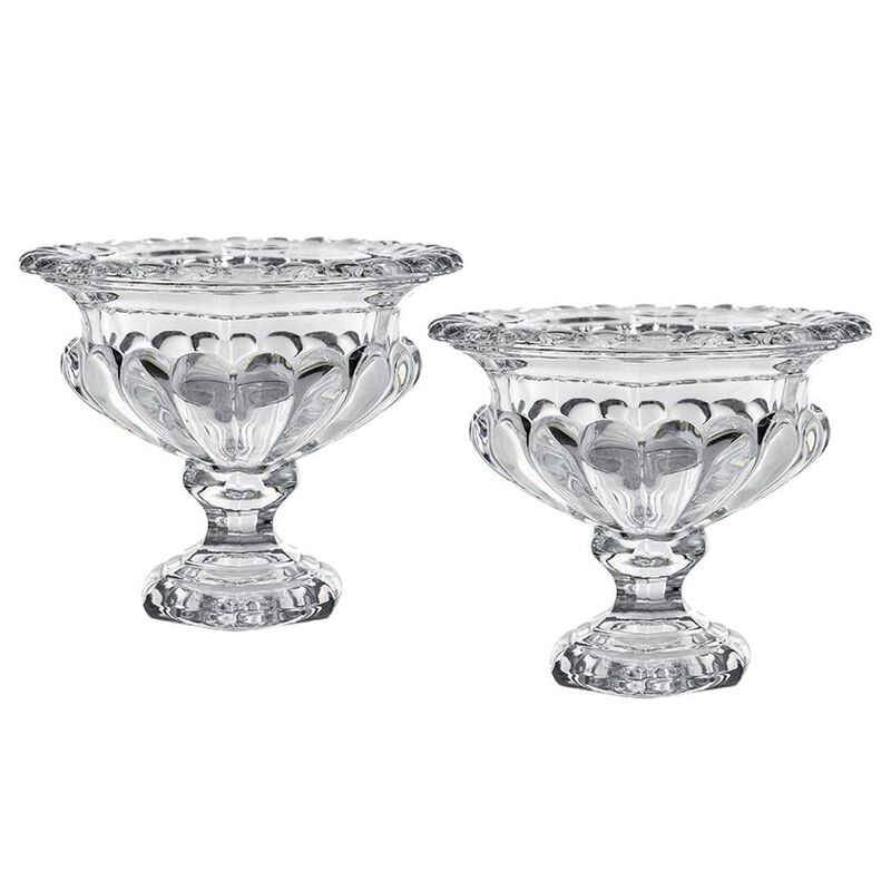 HomeRoots Set of Two Clear Glass Round Bowl Table Vases image number 0