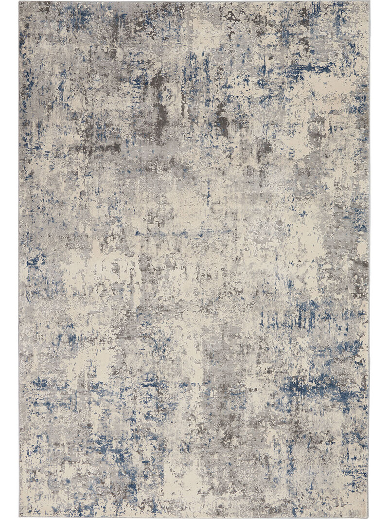 Rustic Textures RUS07 Ivory/Gray/Blue 6' x 9' Rug