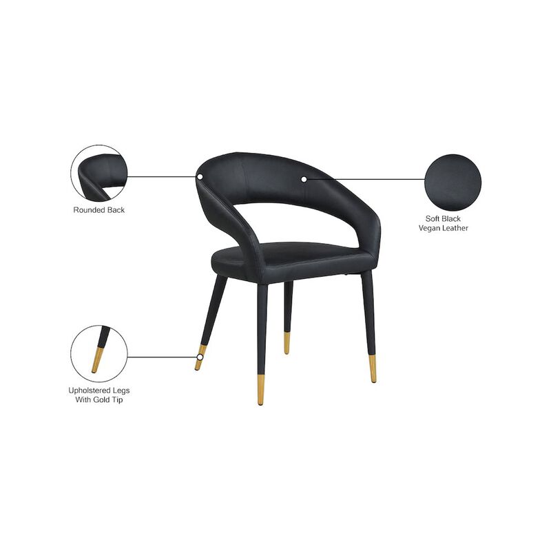 Meridian Furniture Destiny Black Vegan Leather Dining Chair
