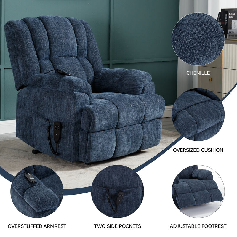 Dual Motor Heat Massage Recliners Infinite Position Electric Power Lift Recliners image number 4