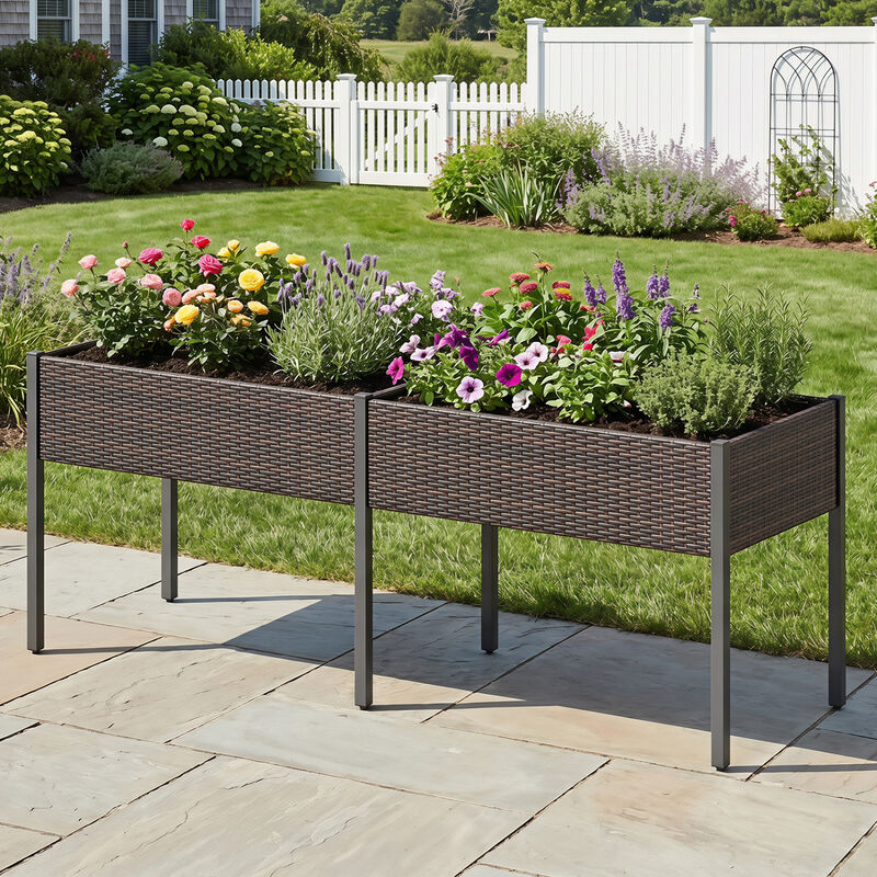 Raised Garden Bed with Legs and Removable Liner for Herbs and Vegetables image number 2