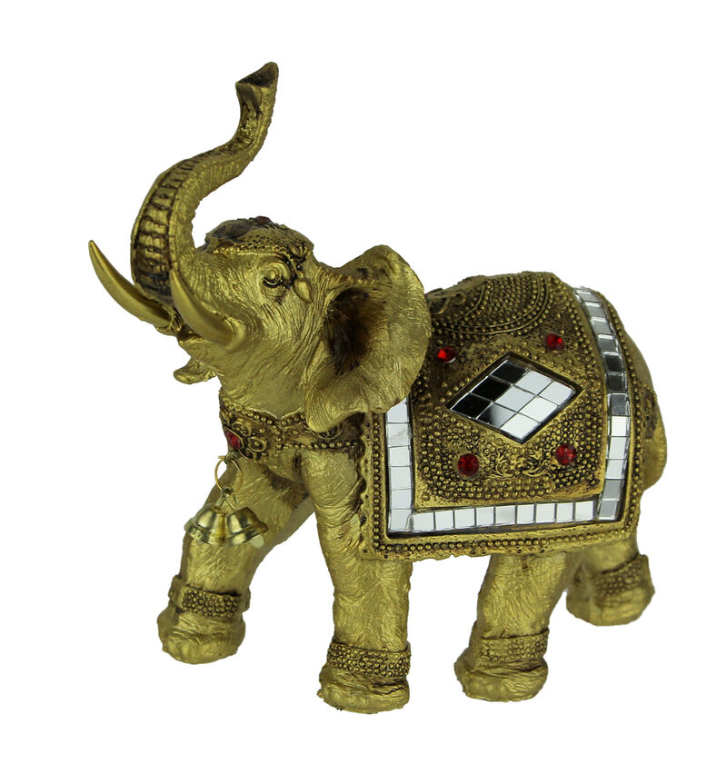 Golden Decorated Eastern Elephant Statue image number 0