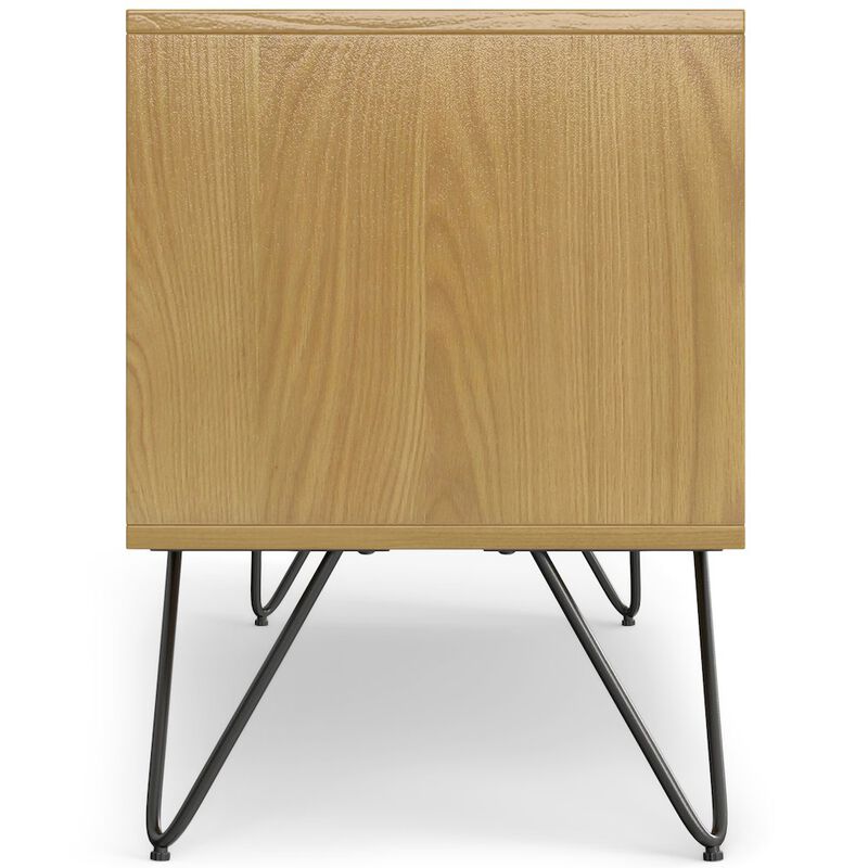 Simpli Home Hunter Tv Media Stand In Oak Veneer