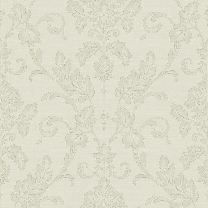 Antonella Silver Scroll Wallpaper
