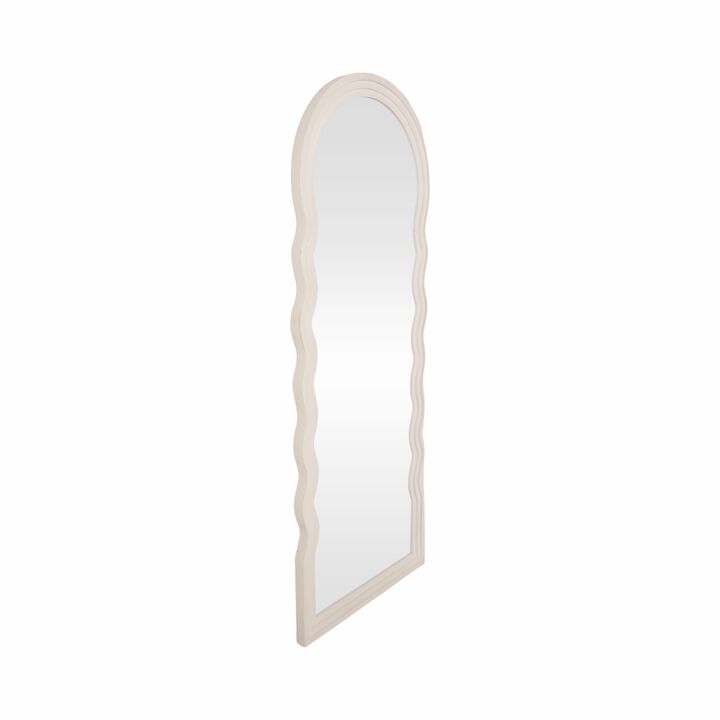 24x64 Layered Curvy Leaner Mirror, White