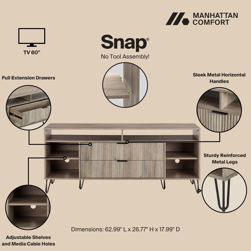 Dumbo Small TV Stand in Gray