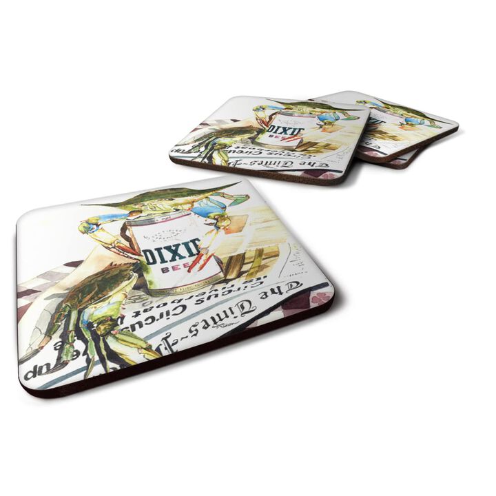 Caroline's Treasures 1015FC Dixie Beer Foam Coasters (Set of 4), 3.5 H x 3.5 W, Multicolor