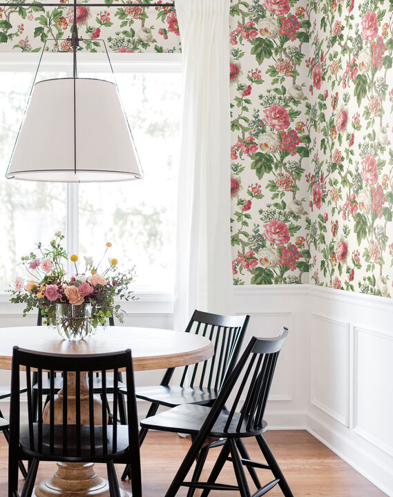 Beatrix Fuchsia Vintage Floral Wallpaper