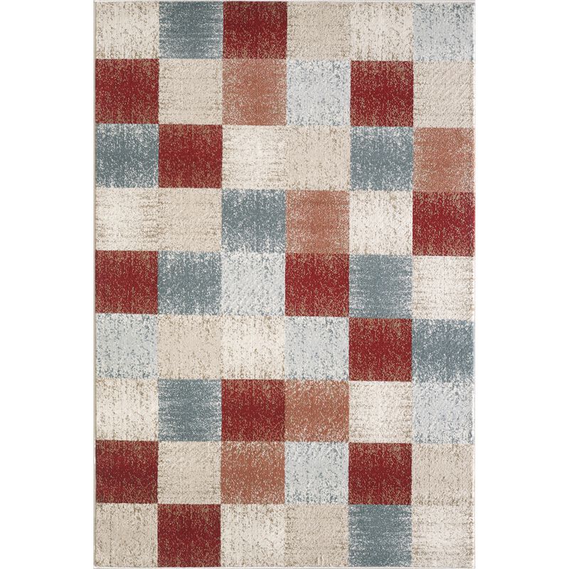 Avalon 5616 Brown Checkered Area Rug, Size - 3'3 x 5'3