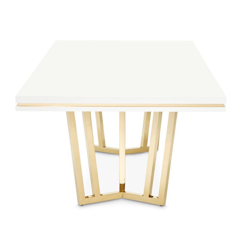 Michael Amini Palm Gate Rectangular Dining Table - Cloud White