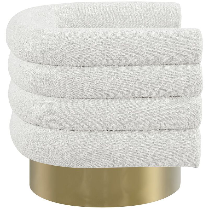 Meridian Furniture Tessa Cream Boucle Fabric Accent Chair