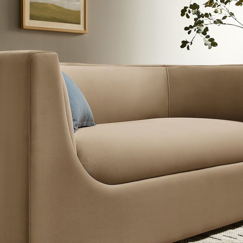 Hilda 67" Curved Back Performance Velvet Loveseat image number 9