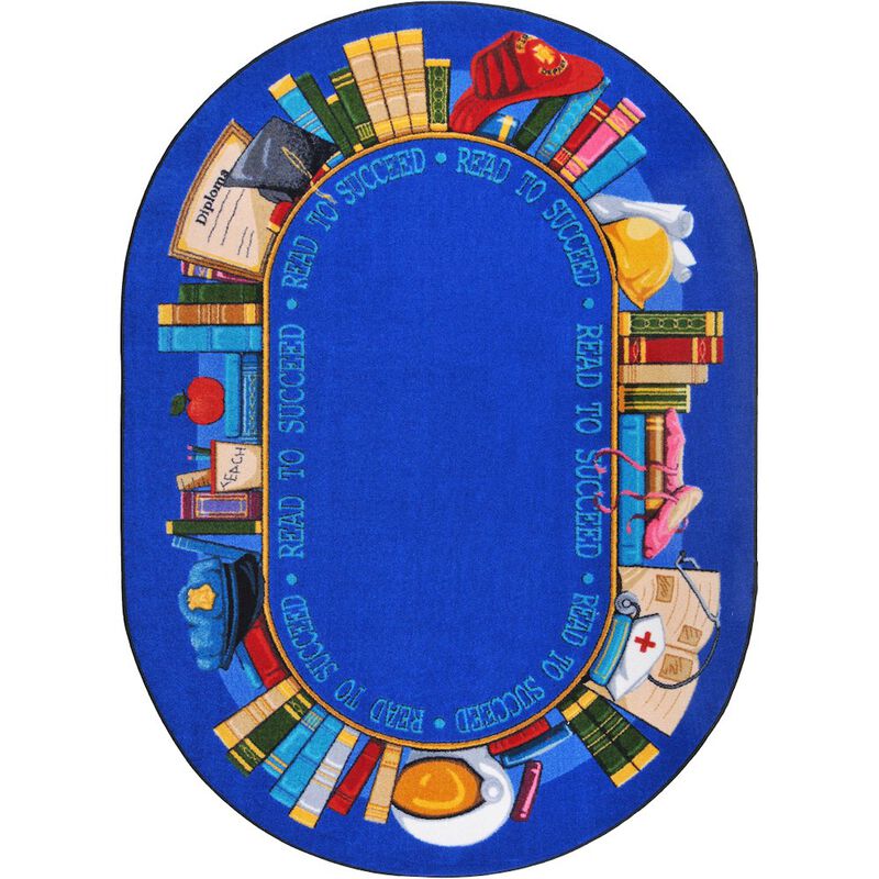 Joy Carpets Kid Essentials Read to Succeed 10'9 x 13'2 Oval Area Rug in Color Multi