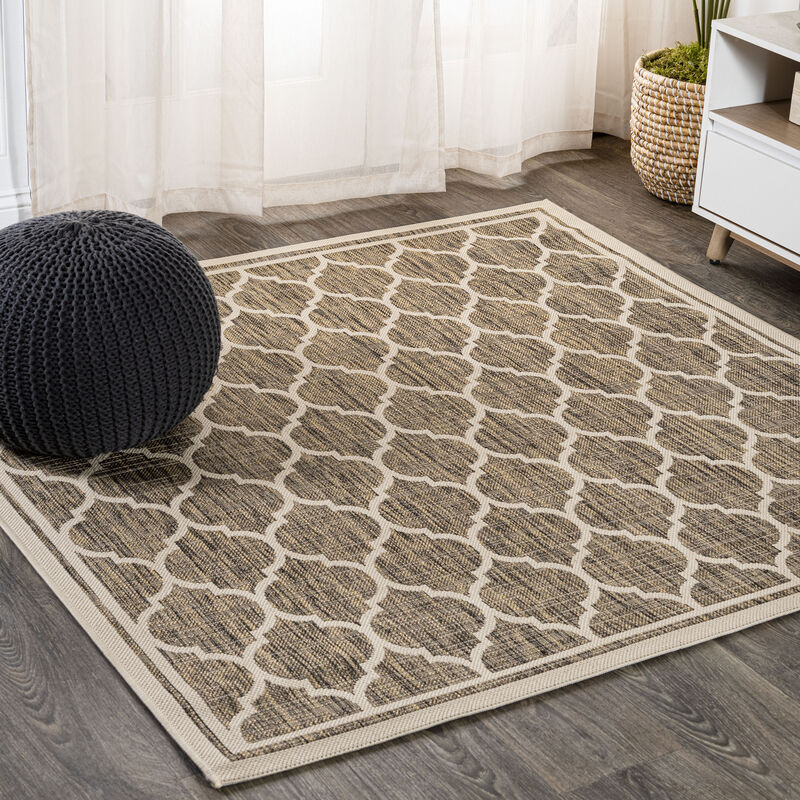 Trebol Moroccan Trellis Textured Weave Area Rug