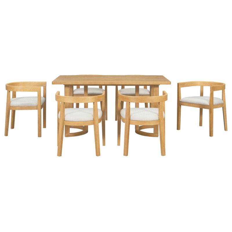Curquu 7‑Piece Modern Farmhouse Dining Set image number 8