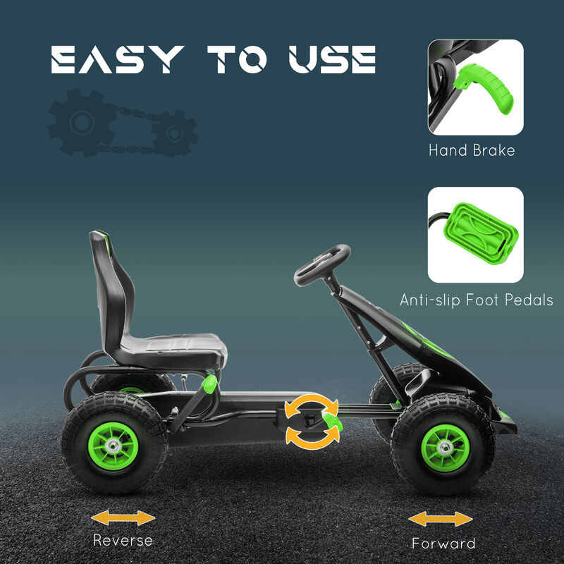 BreeBe Ergonomic Pedal Go Kart Kids Ride-on Toy with Tough, Wear-Resistant Tread image number 4