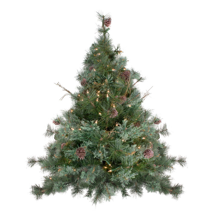 3' Pre-Lit Country Mixed Pine Artificial Christmas Wall or Door Tree - Clear Lights