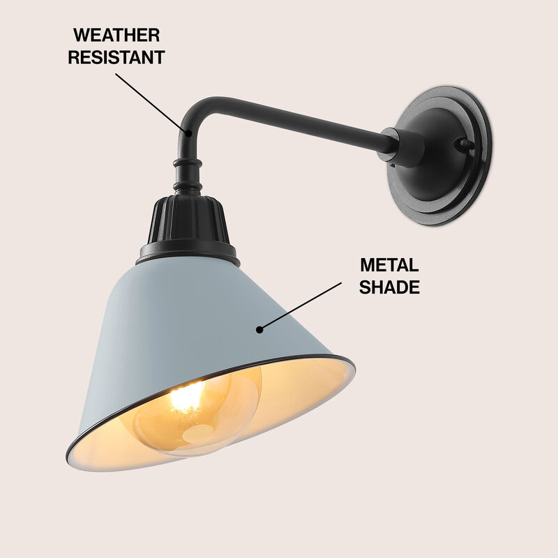 Croydon Farmhouse Industrial Indoor/Outdoor Iron LED Gooseneck Arm Outdoor Sconce